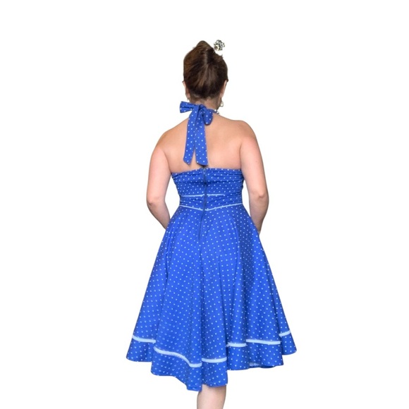 Hell Bunny Blueberry Swing Dress polka dots - small - Picture 2 of 10